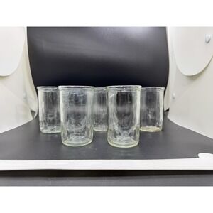 Vintage Unbranded Jelly Jar Glasses Diamond Cut set of 5
